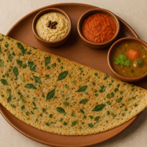 Curry Leaf Onion Millet Dosa